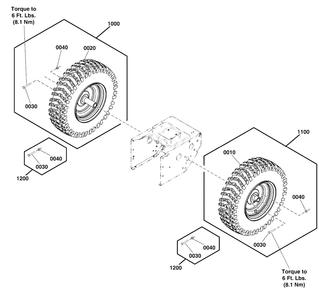 Wheel And Tire Group Diagram and Parts List for H1728E (1696951-00)(2020) Briggs and Stratton Snow Blower